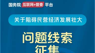 鸡巴大了操老屄乱伦视频网站国务院“互联网+督查”平台公开征集阻碍民营经济发展壮大问题线索